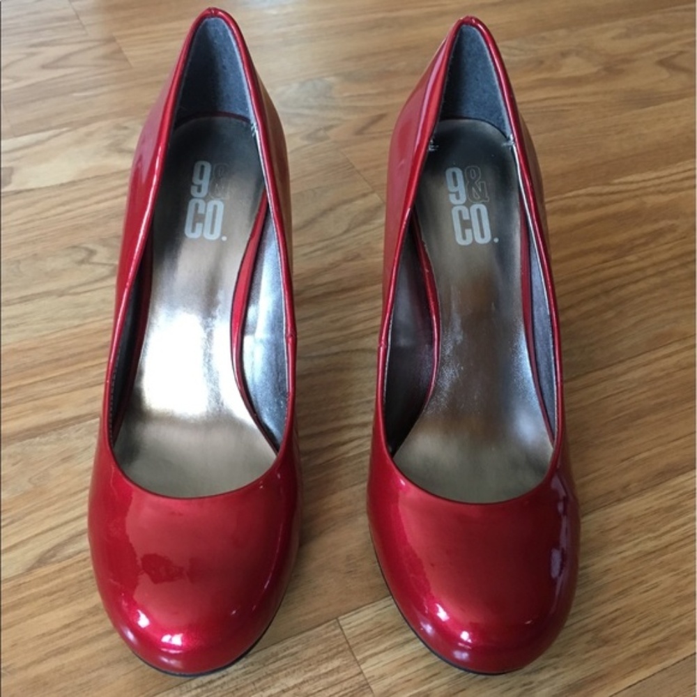 Nine & Co Ruby red patent leather shoes